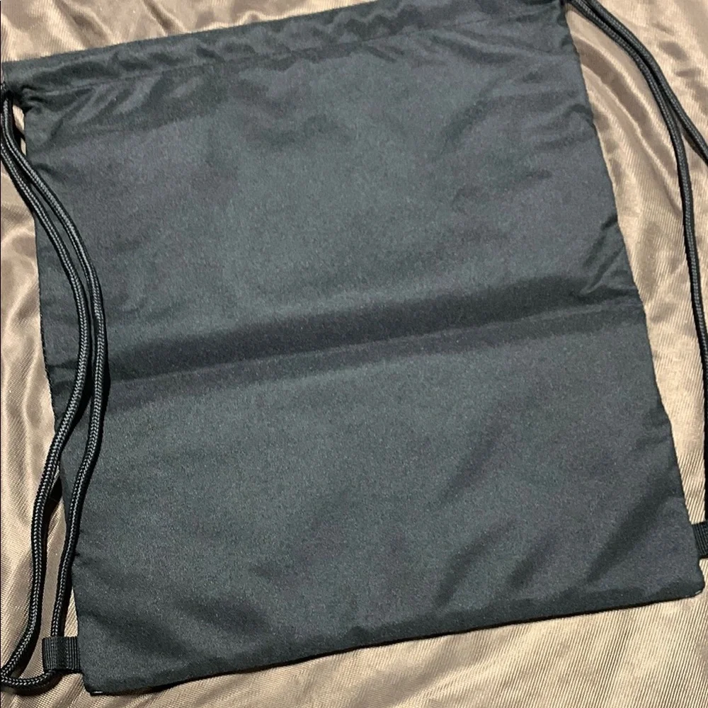 Pink Victoria's Secret - Drawstring‎ Backpack Black & Metallic Silver 5205